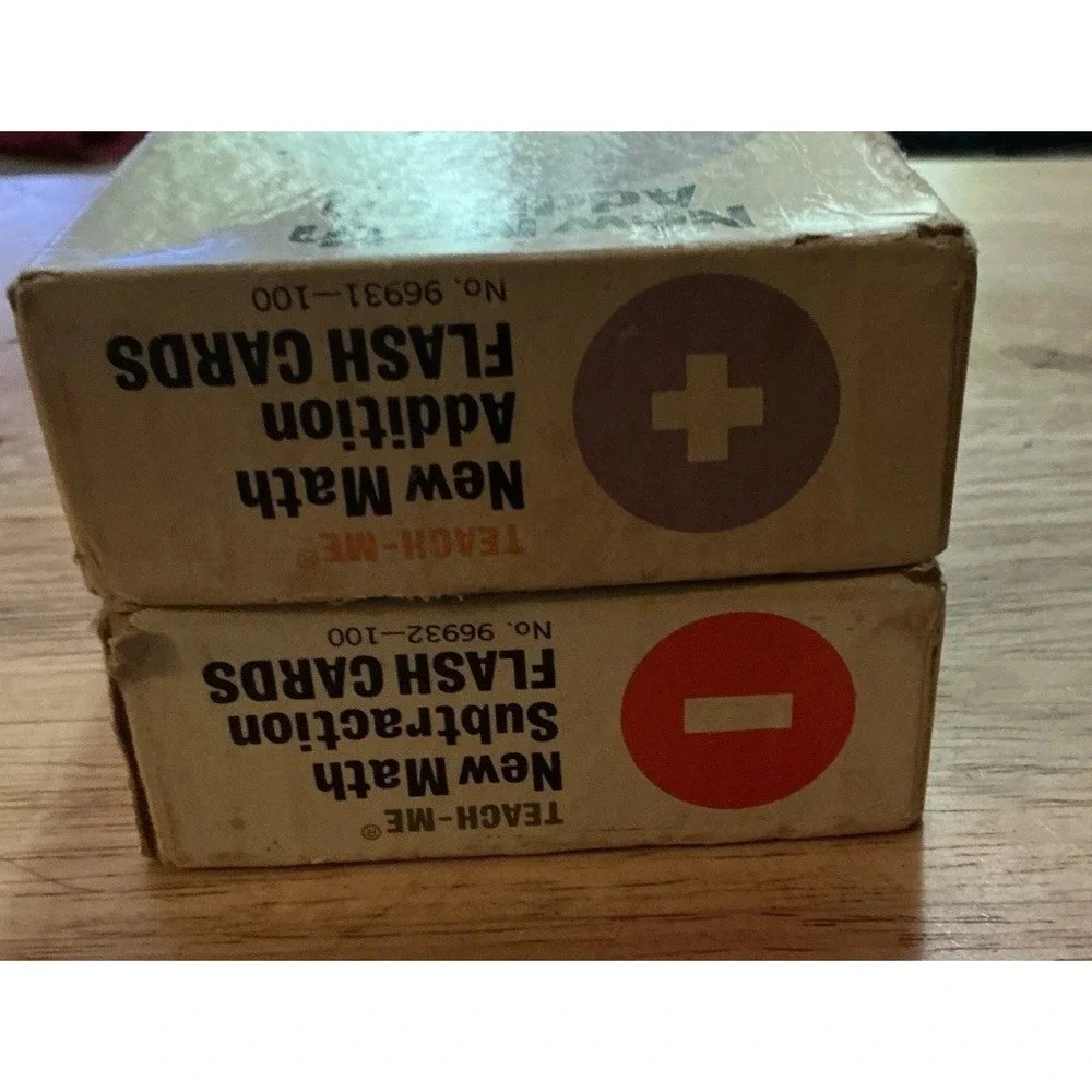 Vintage 1965 Teach Me New Math Subtraction And Addition Flash Cards